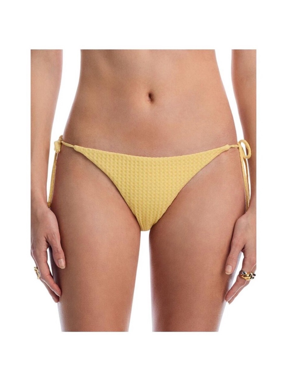 Peixoto Womens Tonie Bikini Bottom Honeycomb Yellow S NWT
